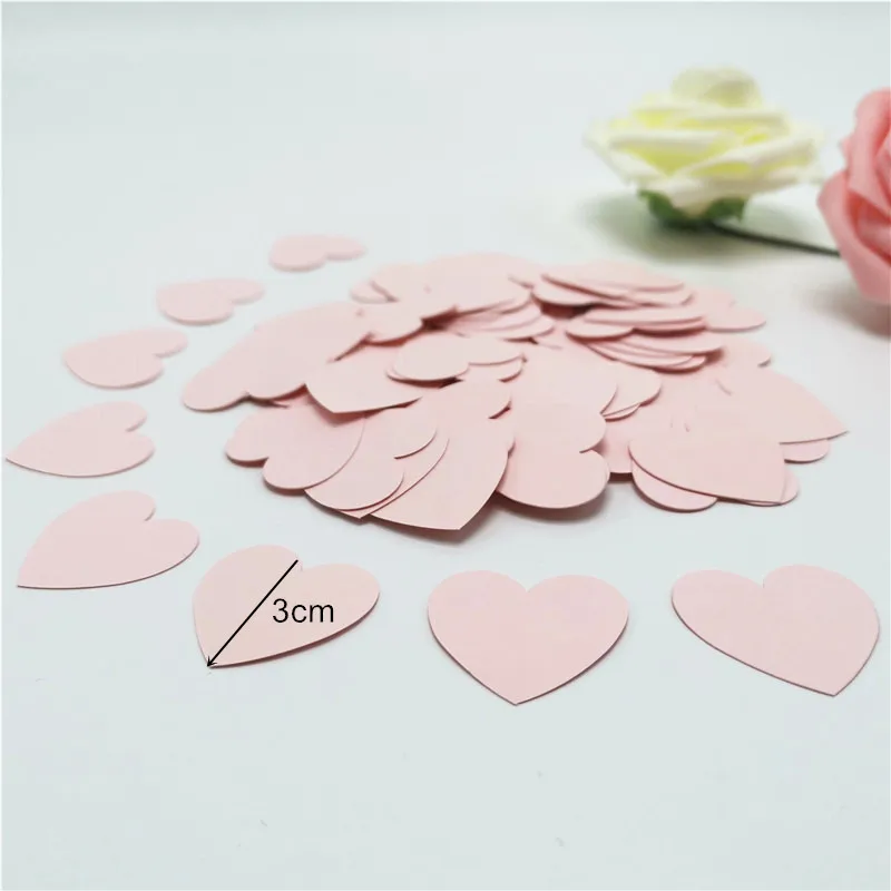Glittler Rose Gold 3cm Heart Paper Confetti Wedding Card Paper Confettis Birthday Party Supplies Baby Shower Decor 100pcs Paper Confetti Party Decorations
