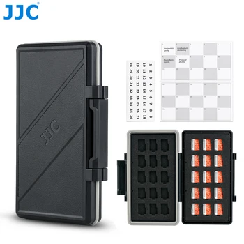 JJC 30 Slots Micro SD Card Case Waterproof Microsd Memory Card Holder Organizer Storage Box with Sticker for TF Micro SDHC SDXC