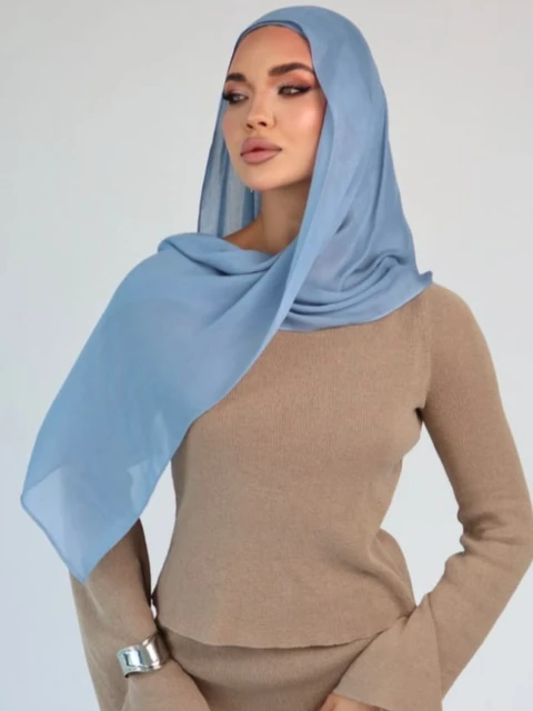 106994-9130f0.jpg Mini Hijab Modal avec sous-bonnet – Ensemble Basique Extensible, Foulard Fin et Respirant, Protection Solaire, Voile 165*50cm