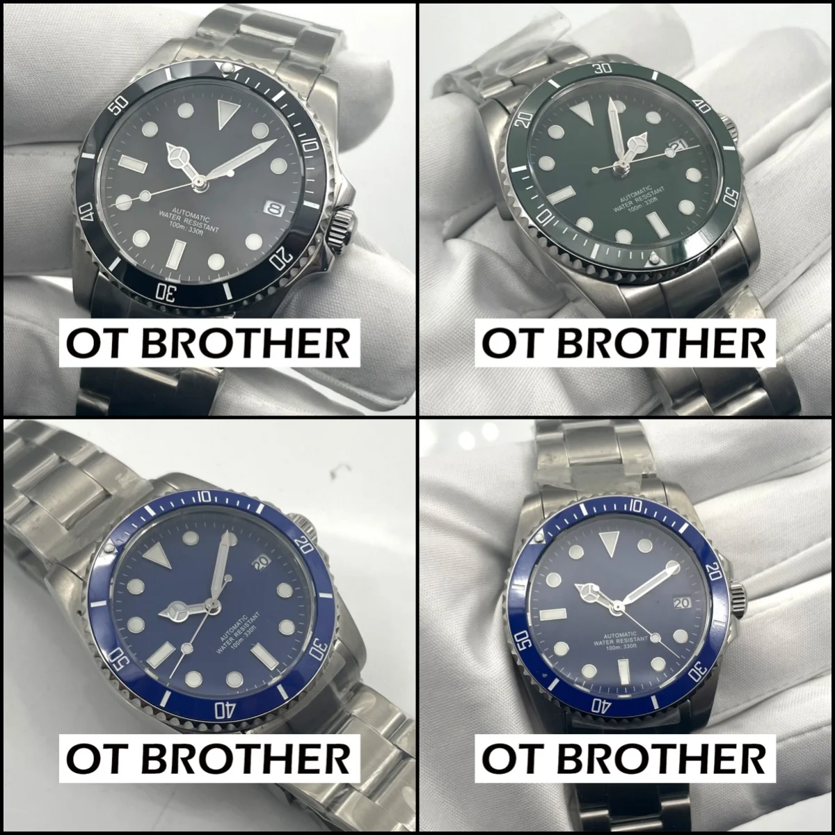 36mm Stainless Steel Sub Watch NH35 Movement 100meters Waterproof Sapphire Crystal Ceramic Bezel Automatic mechanical Watch
