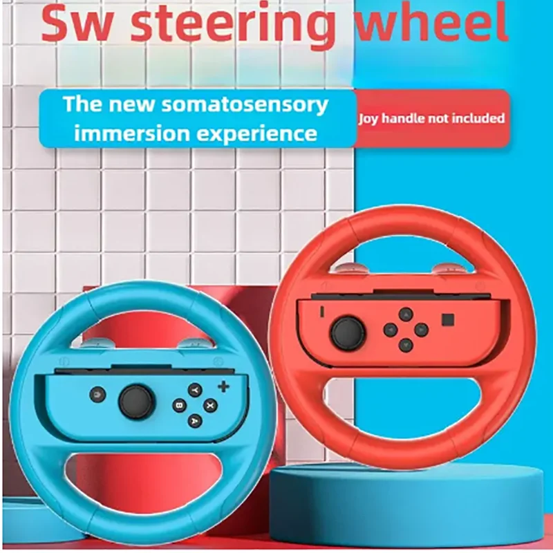 2PCS Game Steering Wheel Controller Handle Holder Grip JoyCon Controller Gamepad Nintendo N-Switch Game Console Accessories