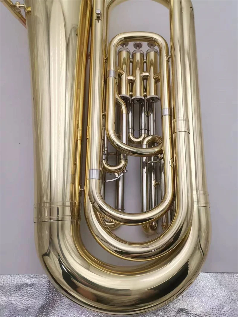 Bb Professional Gold Lacquer Brass Body Tuba