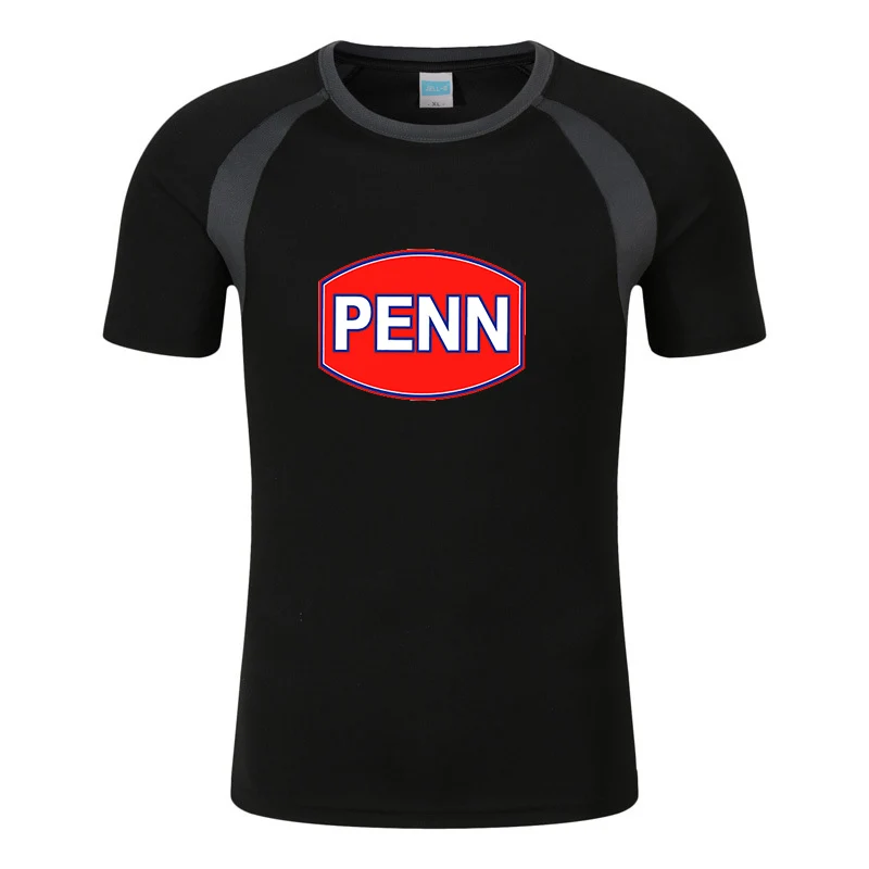 Penn Fishing Reel 2022 Men's New Summer Printing T Shirts Hot Sale Round  Neck Fashionable Shorts Raglan Sleeves Colorblock Tops