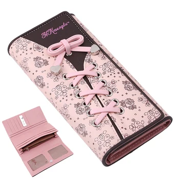 Portafoglio lungo da ragazza, portafogli multifunzionali in PU, portamonete da donna, porta carte, pochette, portafogli pratici da donna, borse da regalo