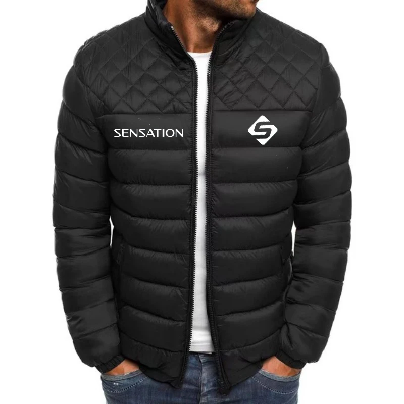 New brand men's casual jacket Spring Autumn zipper stand collar light coat fashion trend European and American style men's wear.