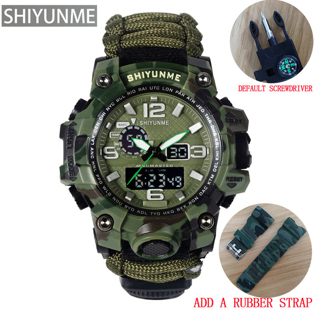 Men Military Watch LED Quartz Waterproof Male Wristwatch Fashion Outdoor Sports Digital Clock Watches Relogio Masculino