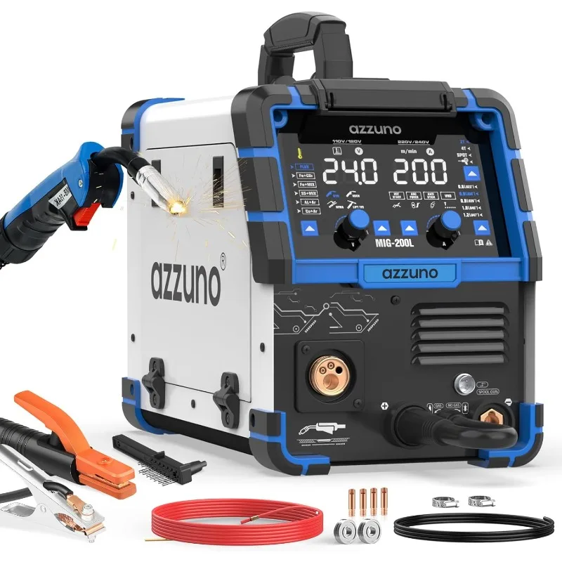 8-in-1 Aluminum Welder, 200A MIG/TIG/Stick, 110V/220V Multi-Process