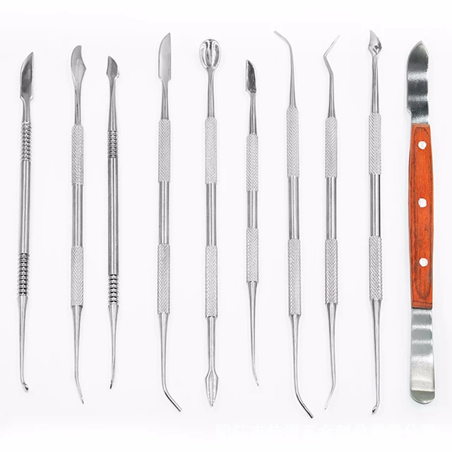 Stainless Steel Dental Lab Instrument Wax Carving Tool Kit Wax