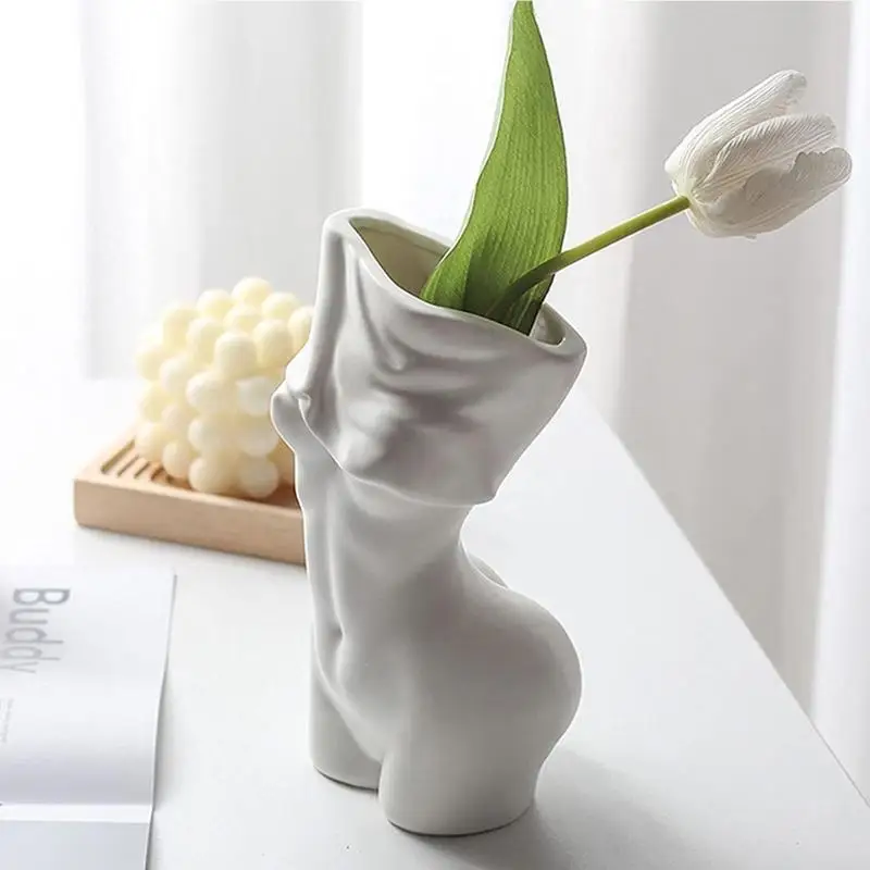 Female Body Vase Modern Ceramics Flower Vase In Female Body Shape Multi-Purpose Aesthetic Room Decor Flower Pot For Dry Flowers 3