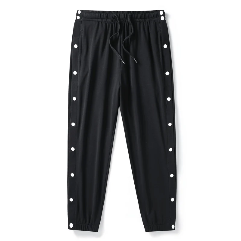 

New Couple Basketball Button Up Sweatpants Youth Spring And Summer Loose Fashion Versatile Men'S 95% Cotton Training Trousers