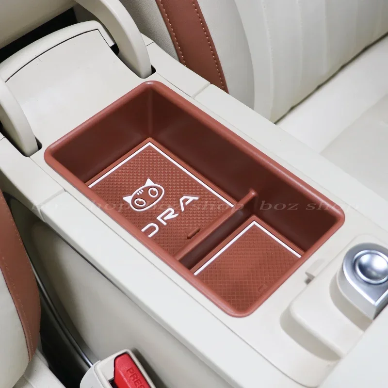 Central Control Storage Box For ORA 03 Special Armrest Box Layered Storage Car Interior Accessories