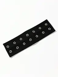 Women's Fashion Punk Headband - Gothic Star Pattern, Soft Elastic Anti - Slip Bandana - One - size (Black)