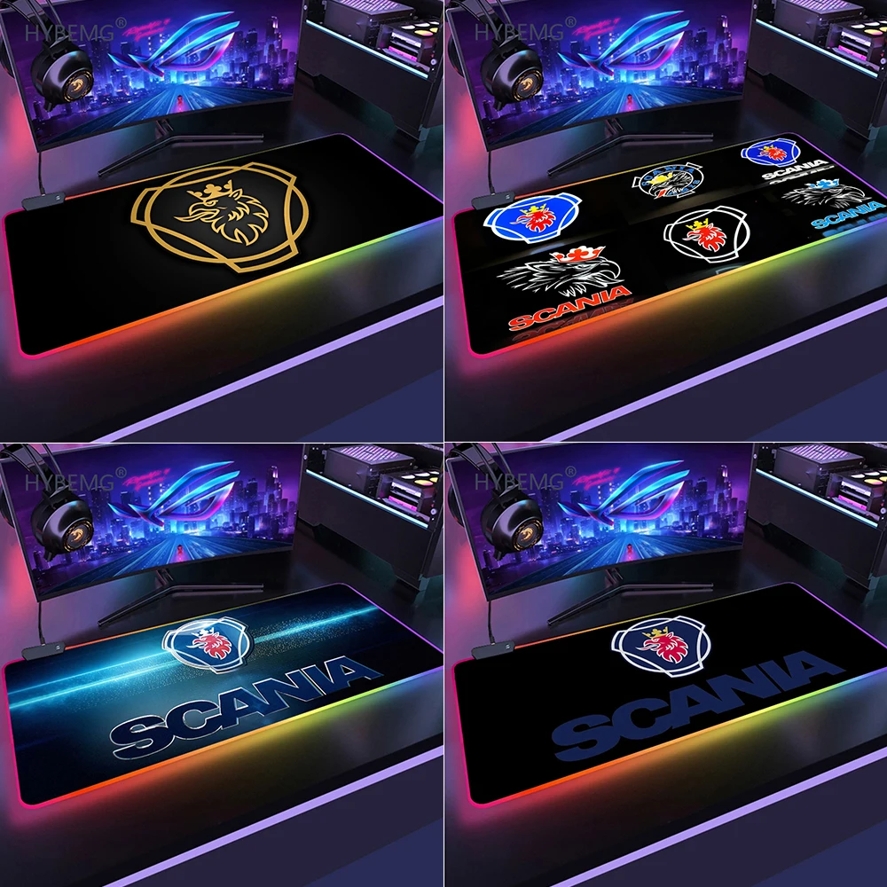 

Scanias Truck Led Mouse Pad Rgb Rug Mouse Mat Laptop Pc Gaming Accessories Keyboard Mat Play Mat with Backlight for Bears Pc