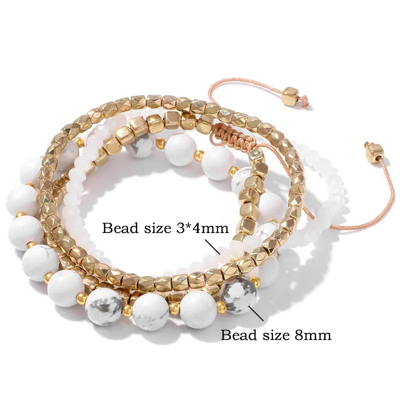 Bracciale Elasticizzato Con Pietre Naturali 4mm E Perline Oro 18K – Gioiello Artigianale In Pietre Dure (Ametista, Quarzo Rosa, Turchese...)