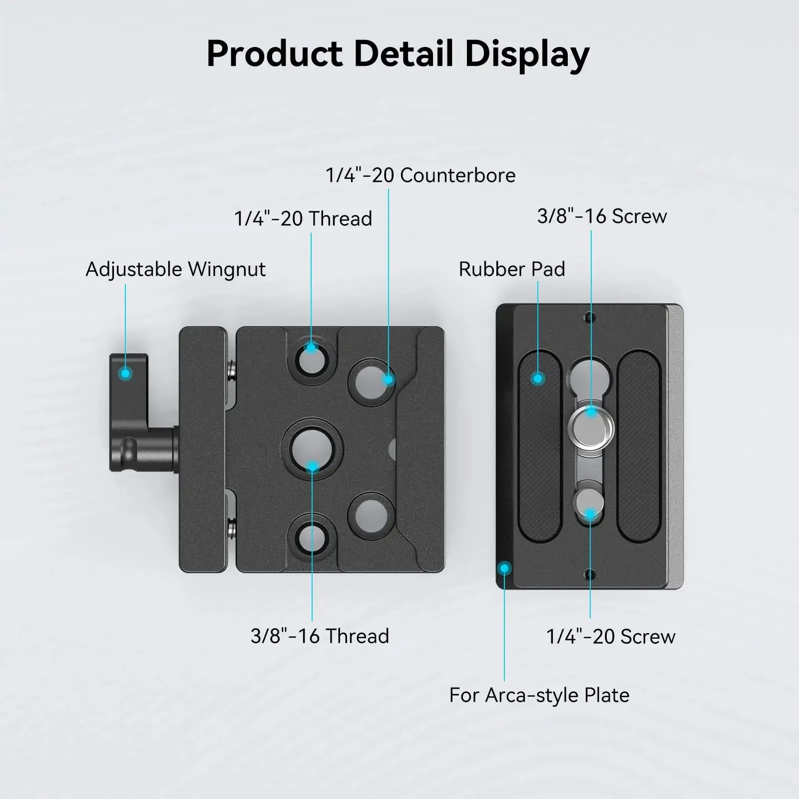 SmallRig-범용 퀵 릴리스 클램프 및 플레이트 (Arca 유형 호환) 베이스 플레이트, 미러리스 및  DSLR 카메라 용-2280