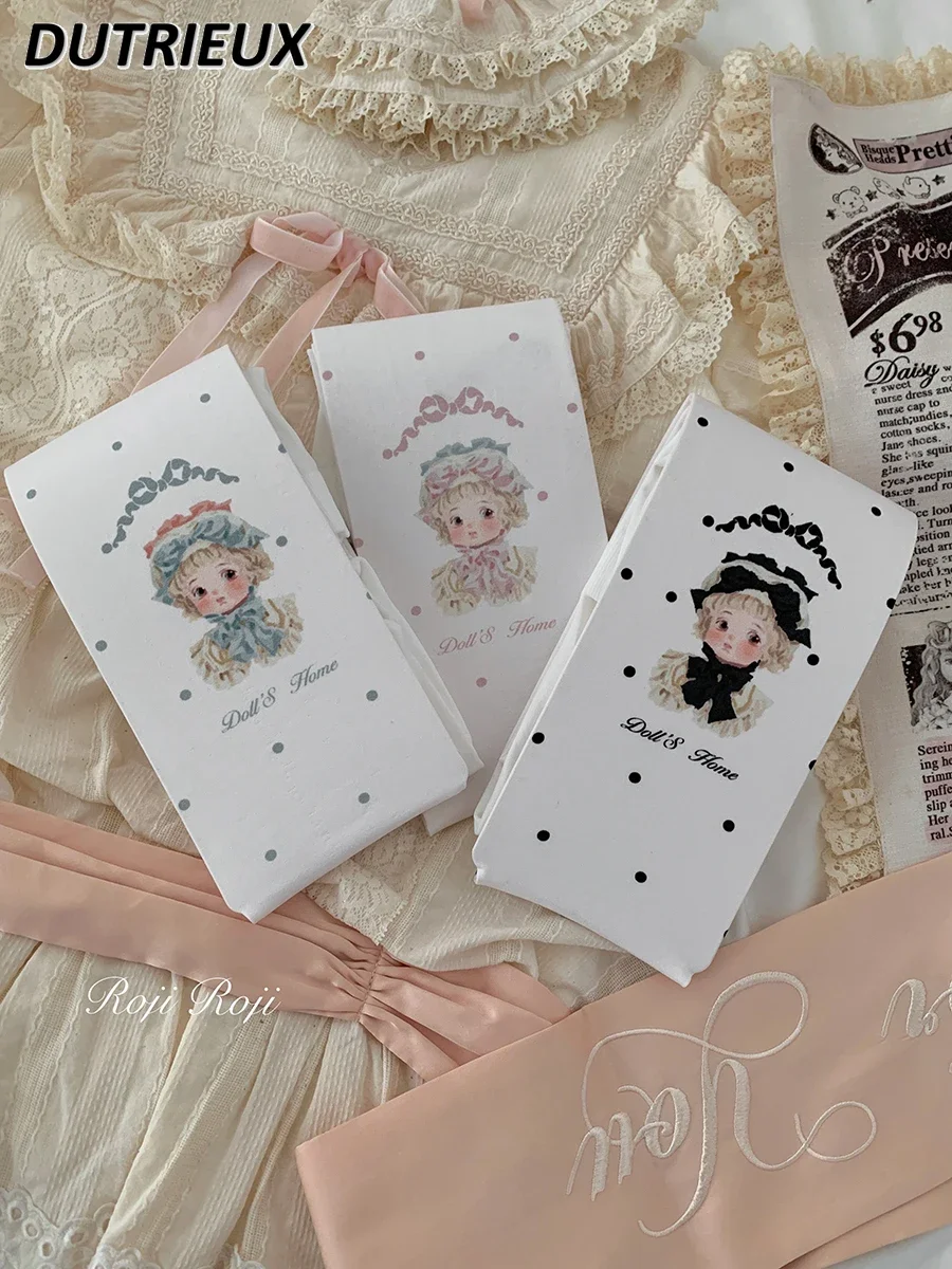 Lolita Long Socks Women's Autumn and Winter Beauty Stocking Velvet Printed White Pantyhose Japanese Style Sweet Leggings