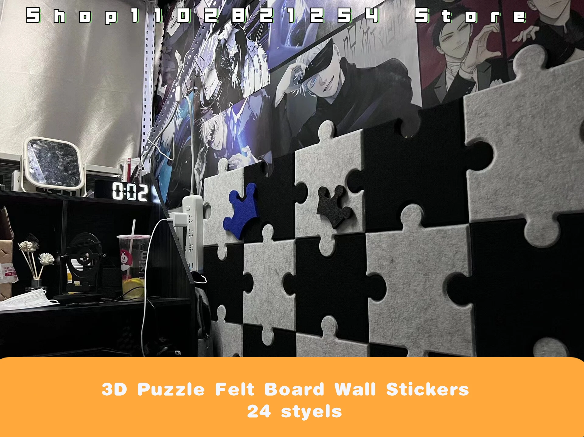 

3D Puzzle Felt Board Wall Stickers Message Board Photo Wall Kindergarten Works Background Wall Cork Bulletin Display Board Decor