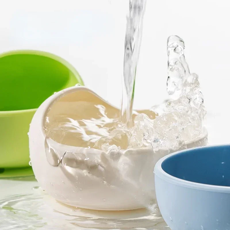 Baby Feeding Bowl Food Grade Silicone Anti Drop Snack Bowls Training Toddler Children's Tableware Solid Color Durable Plates