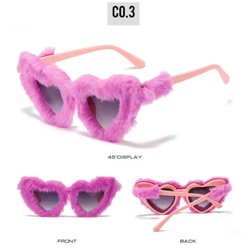 Eyeglasses Funny Fashion Brand Womens Fluffy Fur Sunglasses Love - Main Image
