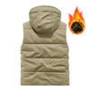 2025 Winter Men's Cargo Vest Thick Fleece Warm Sleeveless Jacket Hooded Tactical Coat Men Pockets Workwear Outdoor Waistcoat 3