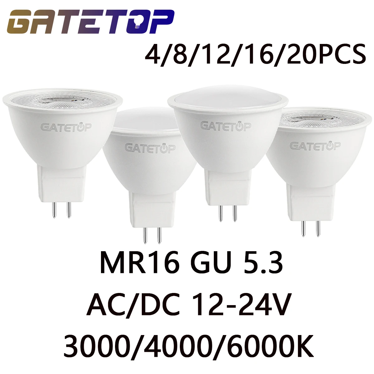 420PCSLEDspotlightGU53lowvoltageACDC12V24Vnoflickering