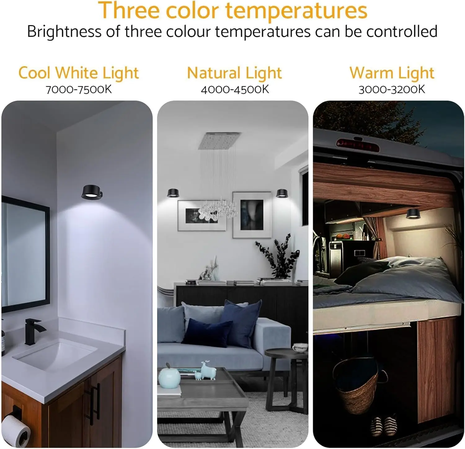 2Pack Rechargeable Magnetic LED Wall Light 6