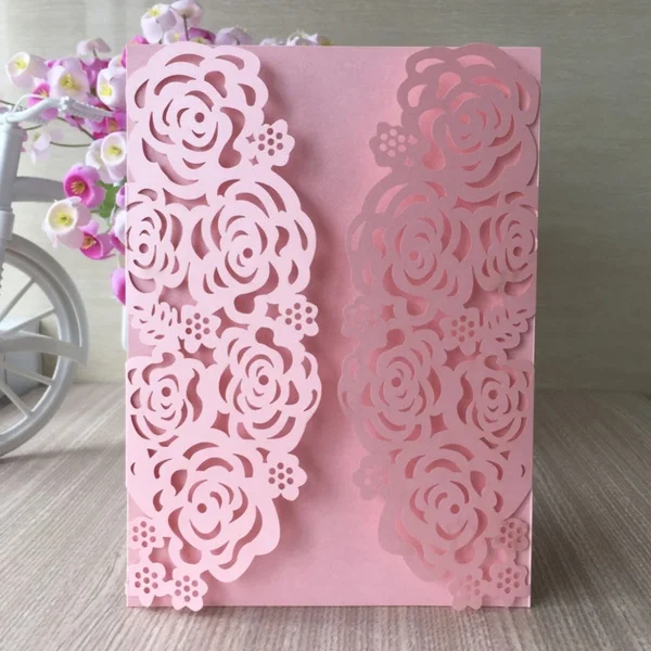 

10 шт., розы, цветы, Свадебное приглашение, открытка, поздравительные открытки, конверты, свадьба, день рождения, баптизм, аксессуары для украшения