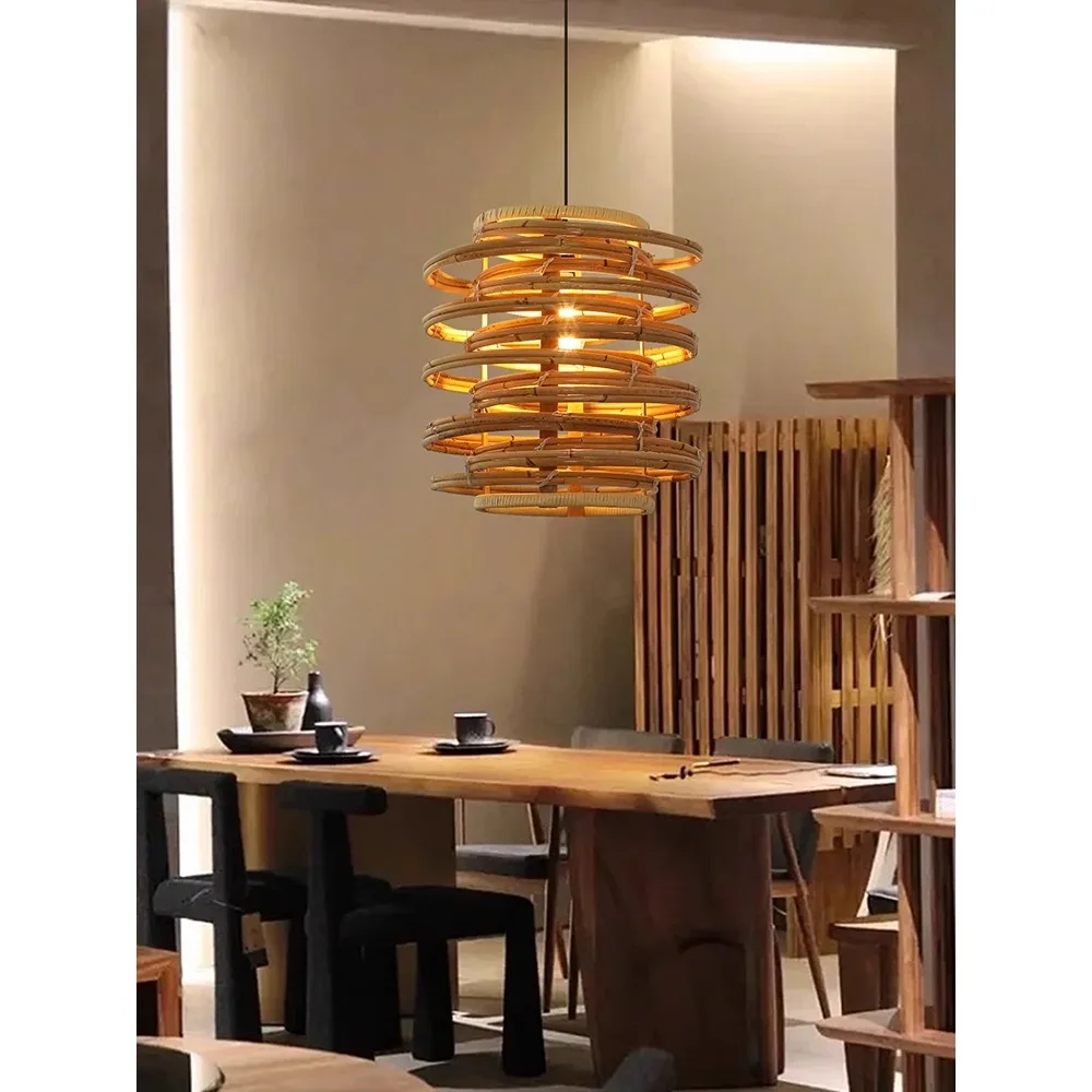 

Bamboo woven chandelier, bamboo art, Zen tea room, bedroom, Chinese restaurant, homestay, study, lighting fixtures, Japanese ret