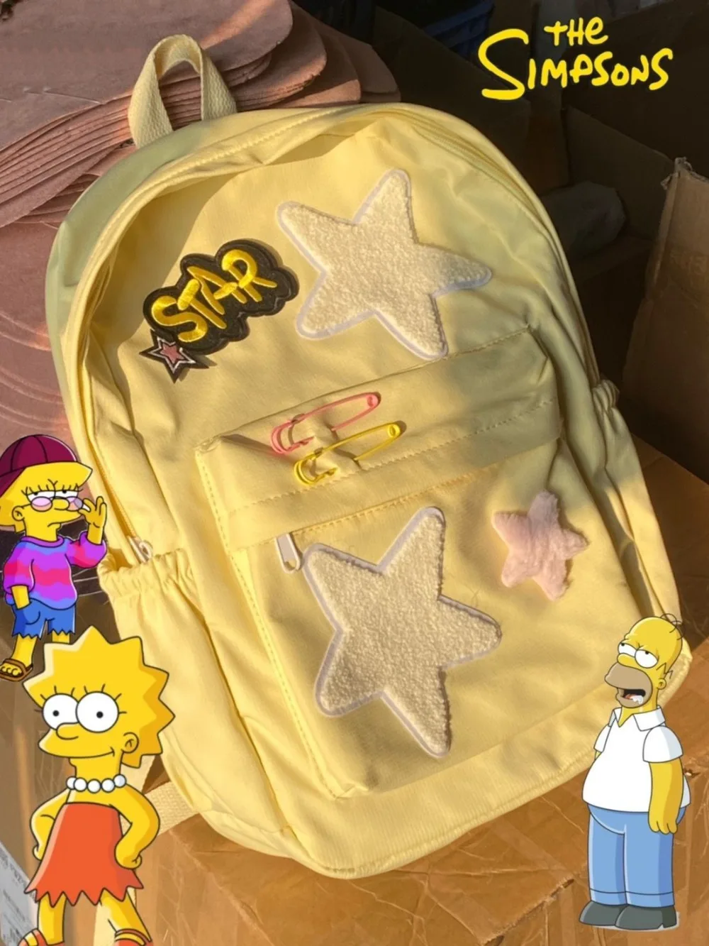 

Милый нейлоновый школьный ранец в Корейском стиле Y2k в стиле преппи со звездами, вместительный рюкзак контрастных цветов, Модный милый женский рюкзак