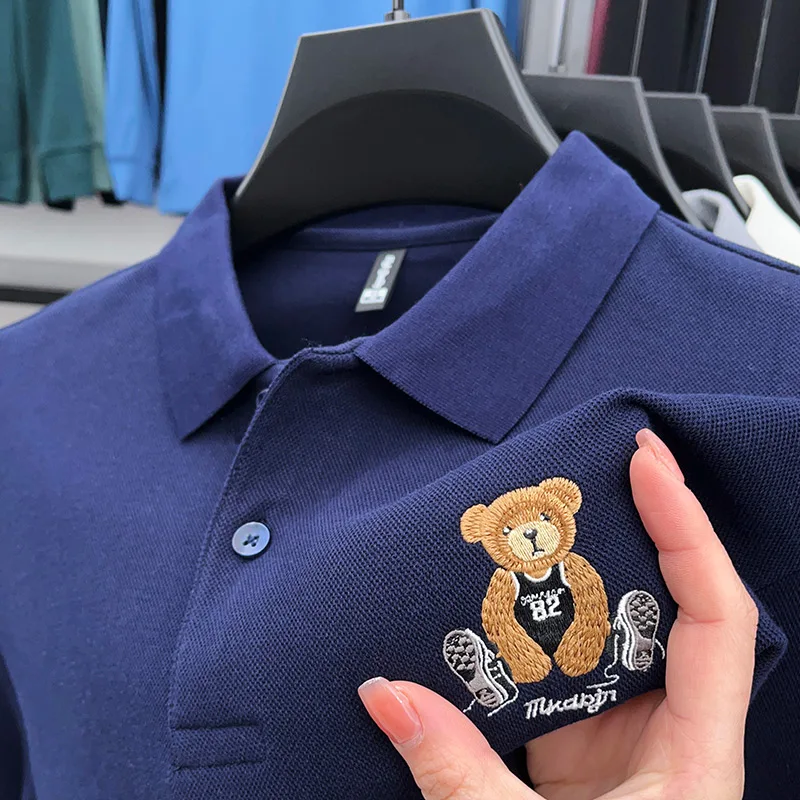 100% Cotton Luxury Quality Men's Polo Shirt Autumn Bear