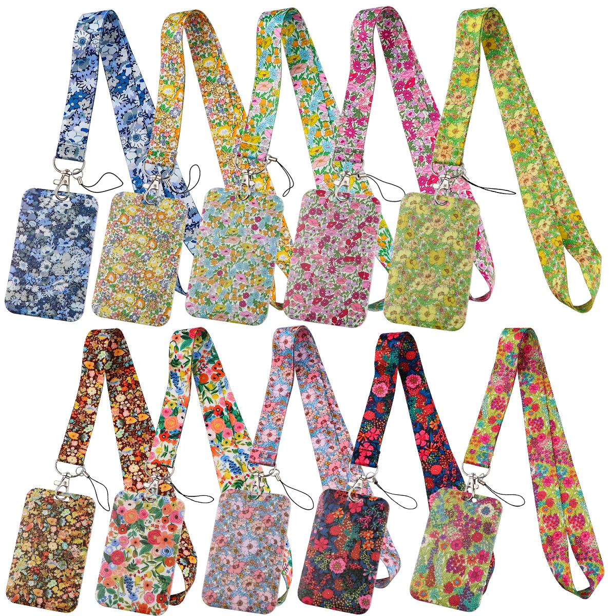 Flowers Lanyards for Key Creative Neck Strap For Card Badge Gym Keychain Lanyard Key Holder DIY Hanging Rope Phone Strap gremlins gizmo movie anime lanyard badge holder id card lanyards mobile phone rope key lanyard neck straps keychain key ring