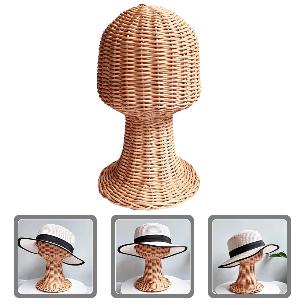 

Creative Rattan Hat Display Stand Model Head High Low Rack Storage Organizer Bottle Cap Mounts Wall Hooks for Hats