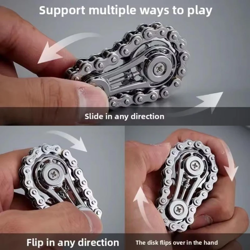Spiral Sprocket Flywheel Top Flying Disk Metal Toy