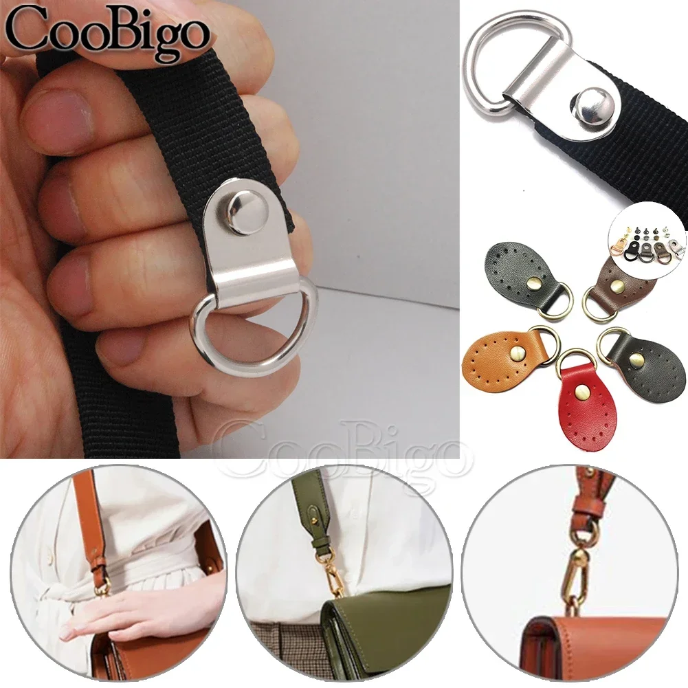 D Ring Rivet Hangers 3/8" D-Rings With Studs 50Sets For Shoes Boots Picture Frame Leather Hand Bag Strap DIY Craft Accessories