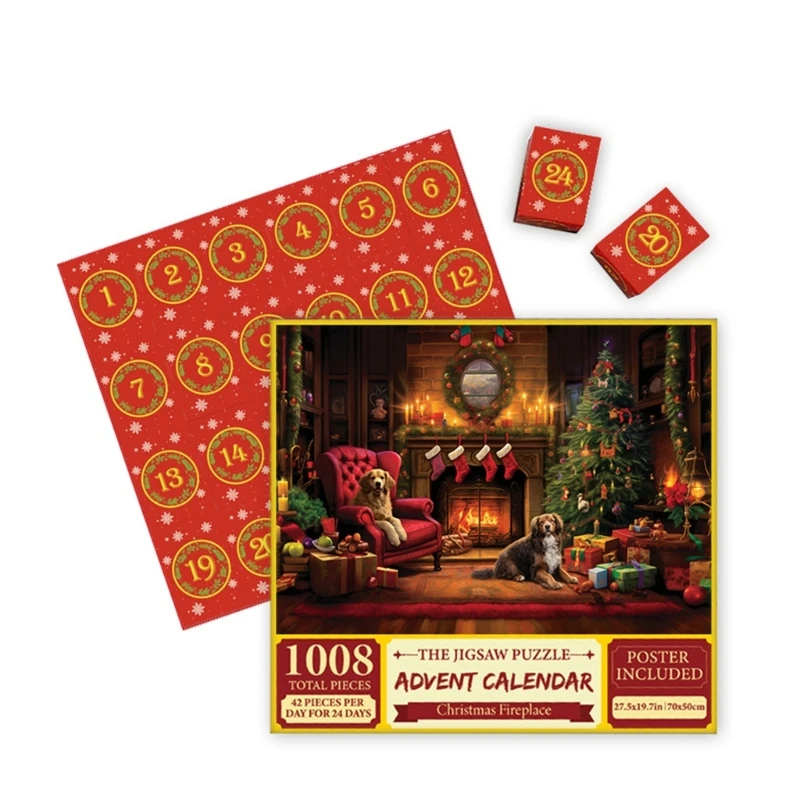 

Рождественский адвент-календарь для детей, 1008 шт., пазлы, забавная игрушка для мальчиков и девочек, подарки, собака, кошка,