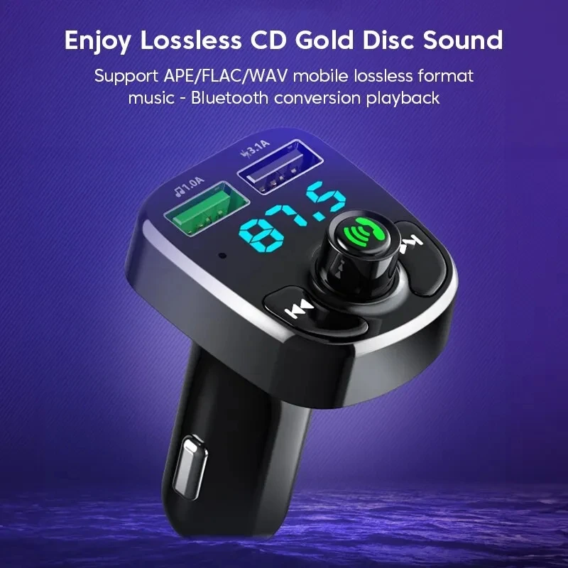 LED MP3 Car Bluetooth FM Audio Receiver Hands-Free Bluetooth 5.0 Transmitter 2.1A 3.1A QC3.0 PD Type C Dual USB Car kit Charger Best Sellers In Consumer Electronics