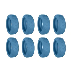 Silicone Luggage Wheels Protector Set - Silent Travel Suitcase Casters and Axles (Blue - 8Pcs)