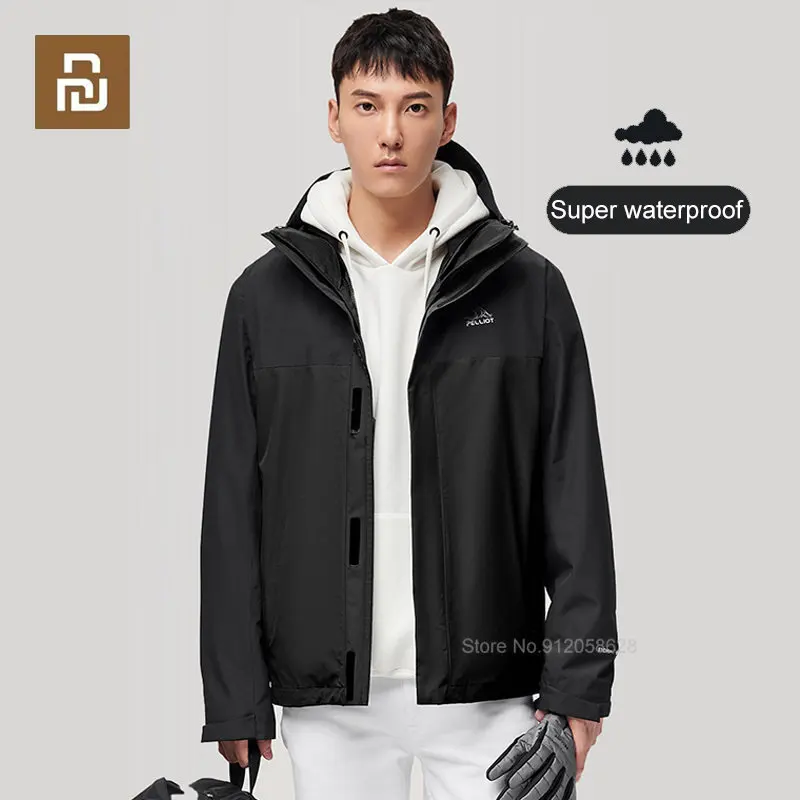 

Youpin PELLIOT Outdoor 3 in1 Men Winter Jacket with Hooded Warm Thick Waterproof Parkas Coat Windproof Hat Jackets Mountain Coat