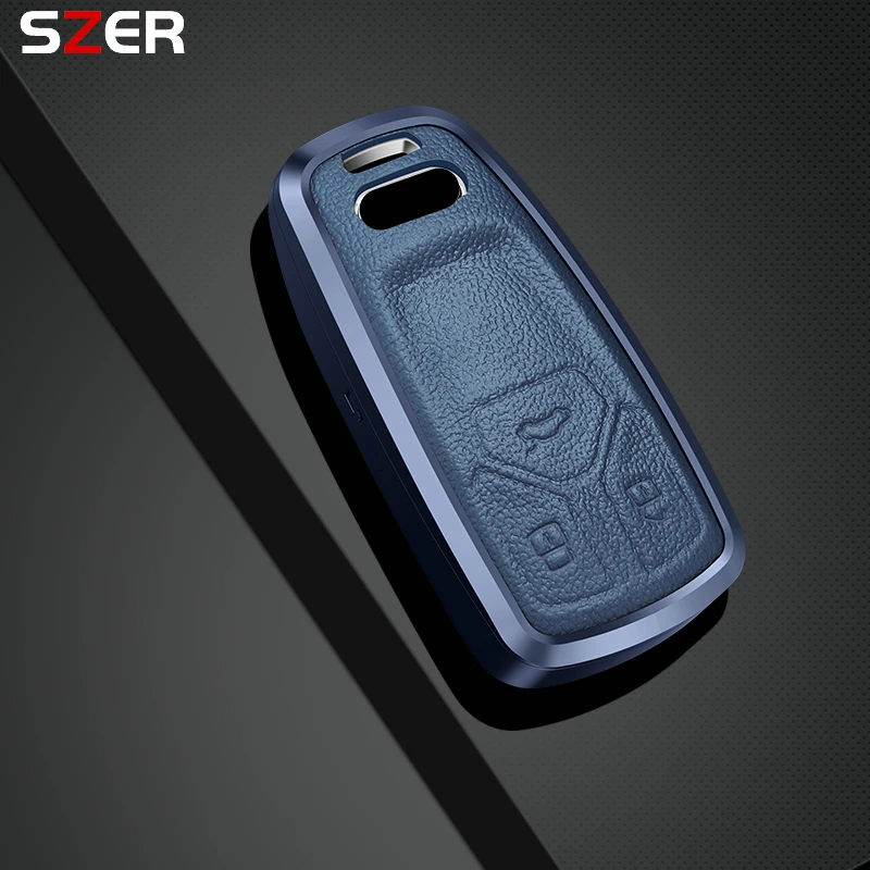 Premium Metal and Leather Car Remote Key Case Cover - Stylish Protection