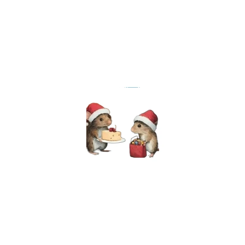 Festive Mouse Wall Decals - Removable Christmas Stickers for Home, Cute Noel Navidad Decor 2025-2026 with Merry Xmas Patterns