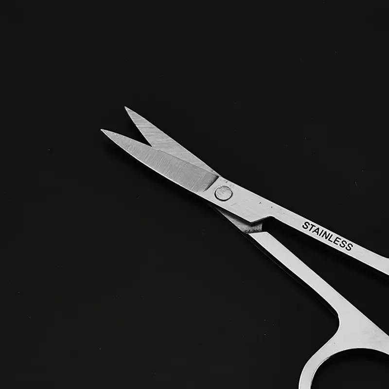 Stainless Steel Eyebrow Scissors Facial Hair Small Grooming Scissors - Eyebrow, Nose Hair & Beard Trimming Scissors For Men And 3