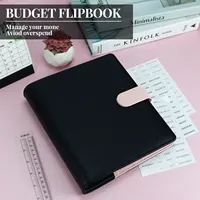 New A5 color-blocking large-ring binder 6 Ring Refillable Notebook Binder Planner Cover, PU Leather Loose Leaf 2