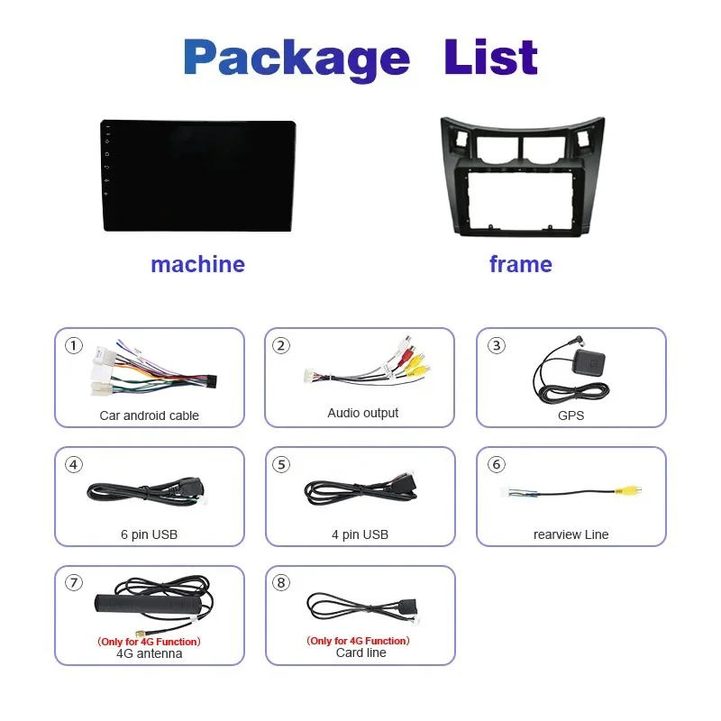 4G 64G VECHTEL 9 Bluetooth-Autoradio für Toyota Yaris Grmn