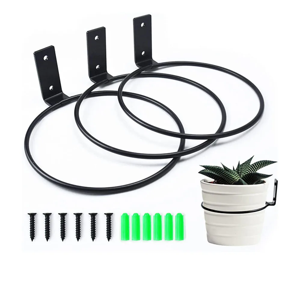 Plant Holder Ring Foldable Wall Mounted Metal Flower Pot Hook Hangers  Wall-mounted Flower Pot Pullback Home Improvement - AliExpress