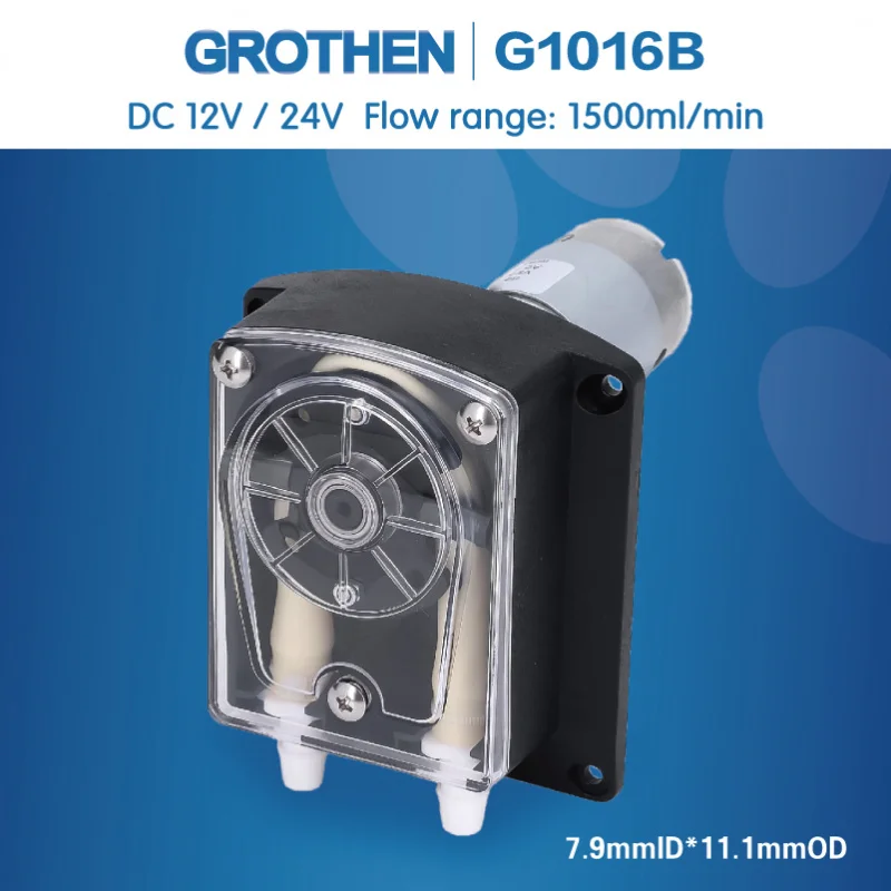 ปั๊มจ่ายยาปั๊ม peristaltic 12V 24V DC อัตราการไหลสูงสําหรับห้องปฏิบัติการตู้ปลาทางวิเคราะห์ 1