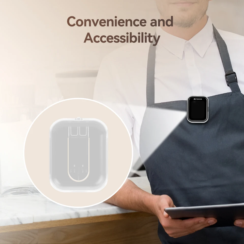 RETEKESS Drahtloses Rufsystem für Restaurants, Pager TD113, wasserdichte Touch-Uhr TD033, Kellner-Ruftasten für Café, Bar, Shisha – Detail 12