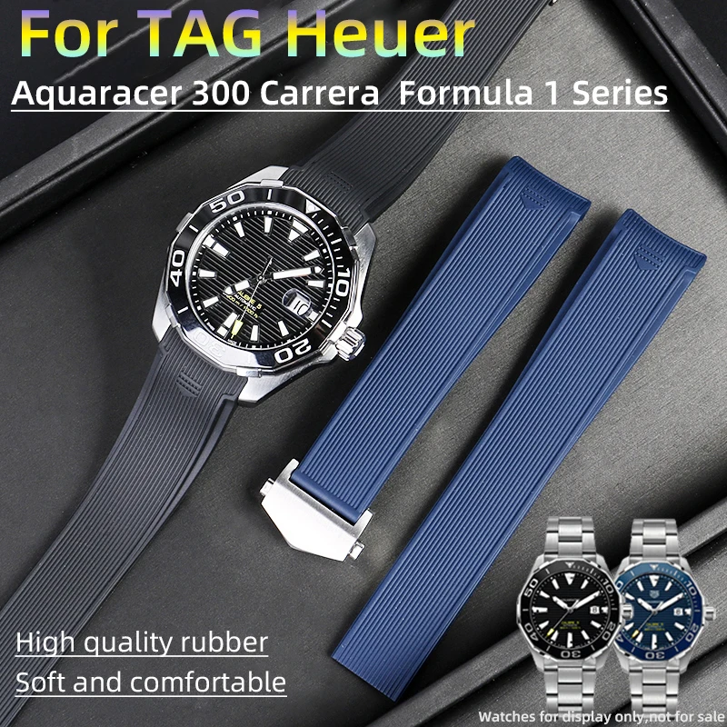 Per Tag Heuer F1 Cinturino In Silicone Formula 1 Aquaracer 300 Way201 Way111 Tag Carrera Elastico Curvo 22Mm Tag Accessori Per Orologi