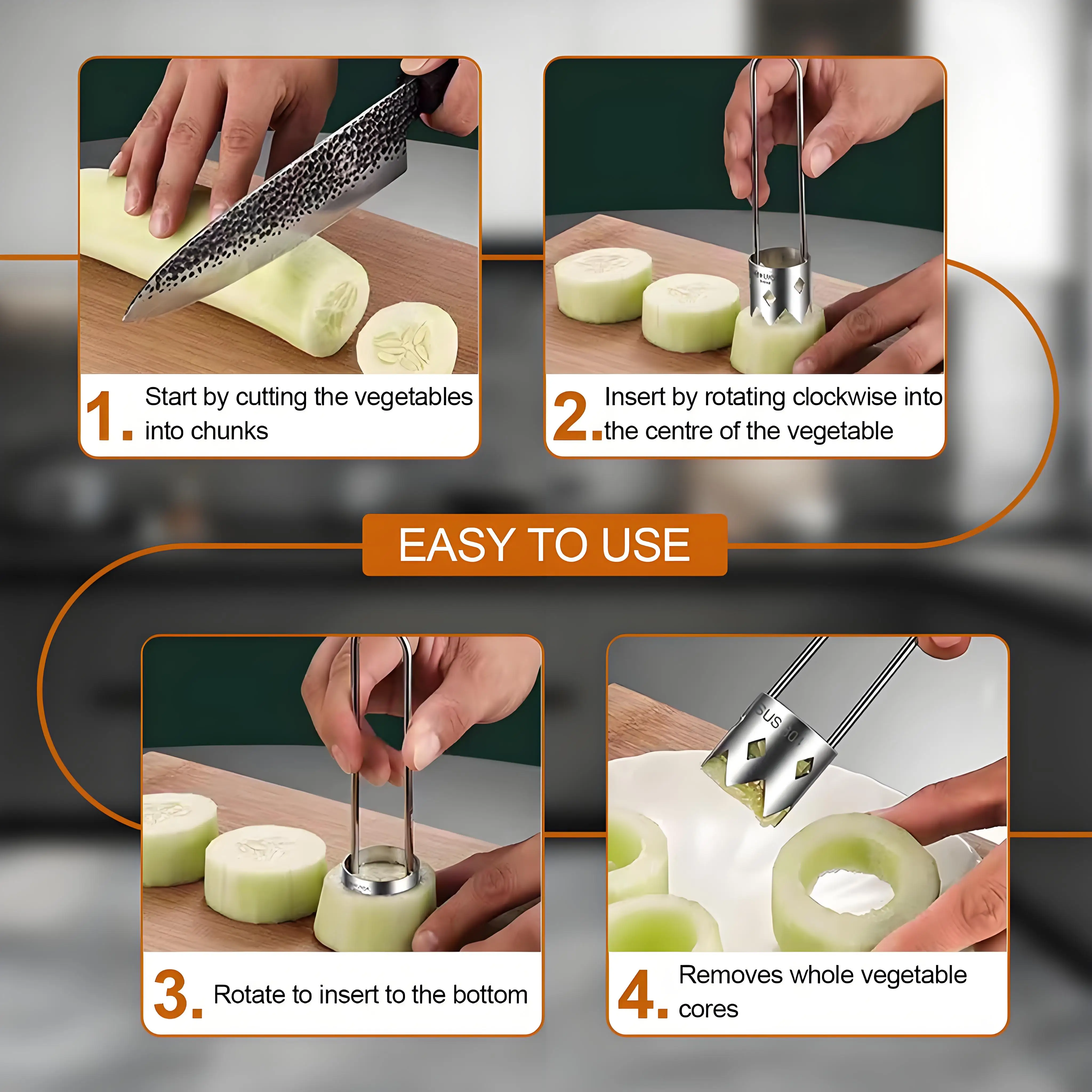 1/2pc Stainless Steel Corer Portable Core Remover Vegetable Fruit Core Extractor Multi-Use Kitchen Corer Remover Tool for Pepper 5