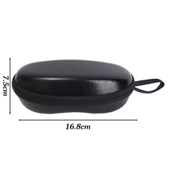 Stylish Portable Leather Zipper Sunglasses Case - Durable Eyewear Protector and Accessory (Black)