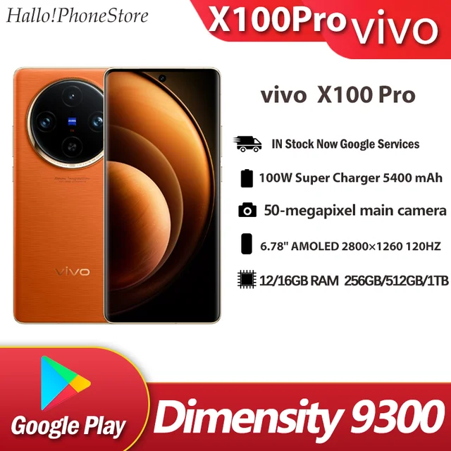 NEW ViVO X100 PRO Dimensity 9300 5G 6.78 Inches AMOLED 120HZ 50MP 100W  Wired Flash Charging 5400mah OriginOS 4 OTA NFC Android14 - AliExpress